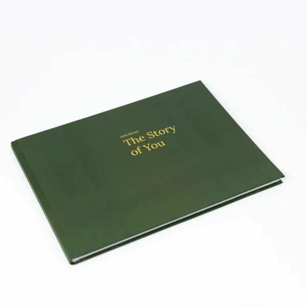 babybook personalizado, libro del bebé, álbum del bebé, baby book cosido, babybook verde, libro de recuerdos bebé, libro de nacimiento, regalo para recién nacido, babybook con foil, printaton babybook