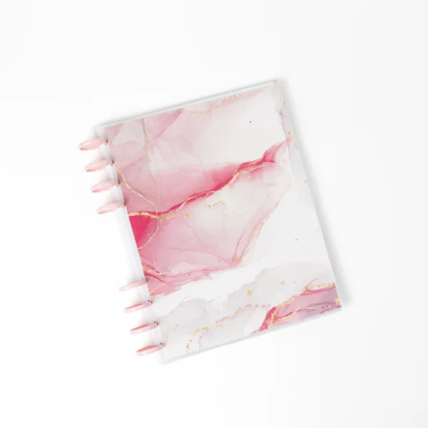 cuaderno de discos tamaño carta, cuaderno con discos intercambiables, cuaderno personalizable, planner de discos tamaño carta, cuaderno elegante rosado, libreta artística con discos, cuaderno moderno tamaño carta