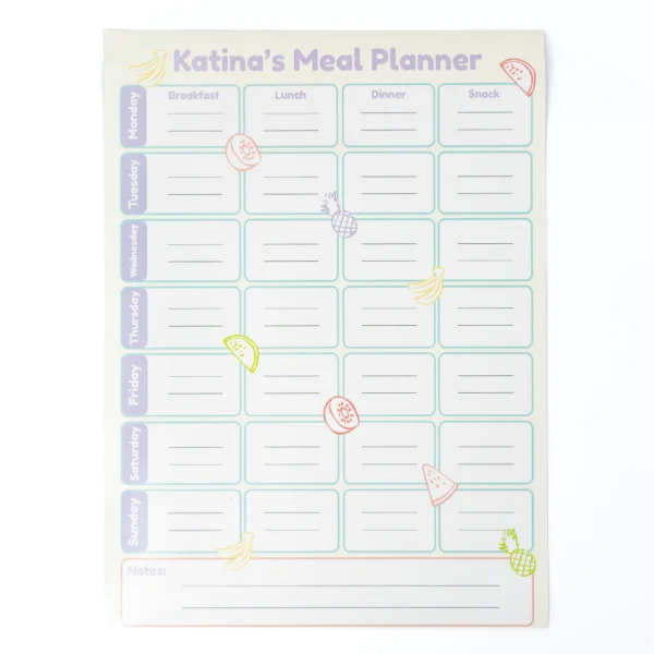 menú infantil magnético, planner infantil, menú semanal para niños, imán personalizado, menú para refrigerador, menú animalitos del bosque, planificador de comidas infantil, menú magnético personalizado para niños