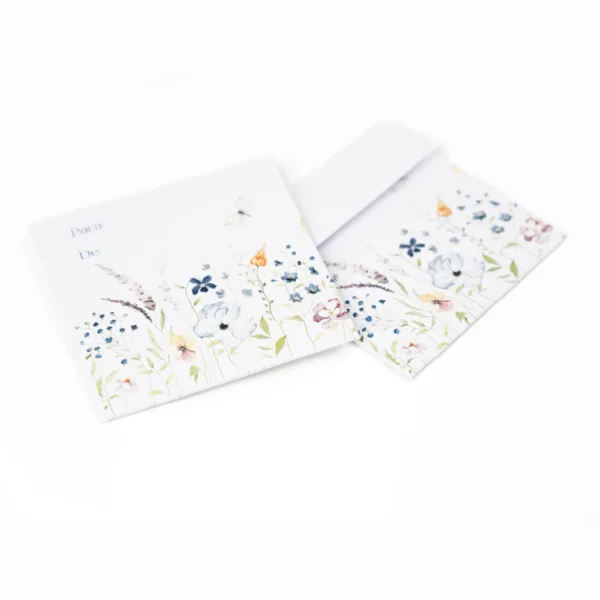 sobre cuadrado flores silvestres, sobre lluvia de sobres campestre, caja de contribución floral, sobres acuarela boho, sobre de regalo boda, papelería flores silvestres, kit sobres campestre, sobre cuadrado baby shower