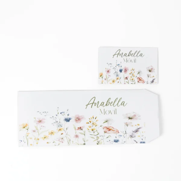 sobre tarjeta flores silvestres, invitaciones campestres, papeleria acuarela boho, kit boda rústica, sobres sin foil, tarjetas diseño floral, papeleria boho chic, kit baby shower, caligrafia organica