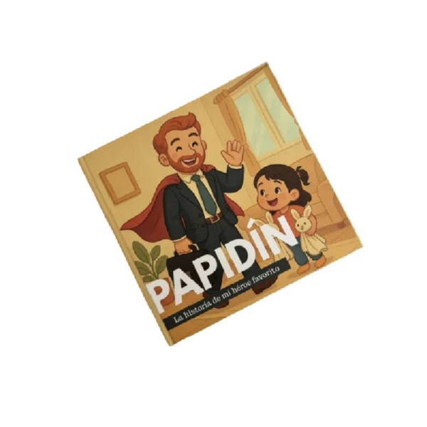 cuento personalizado pasta dura, libro infantil personalizado, cuento personalizado papa e hija, libro de superheroe personalizado, cuento 8.5x8.5 pasta dura.