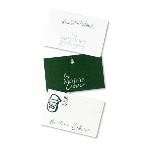 Etiquetas de regalo de Navidad minimalistas Tarjetas navideñas personalizadas sencillas Papelería navideña verde bosque Tarjetas de regalo estilo moderno Navidad Etiquetas navideñas personalizadas con apellido