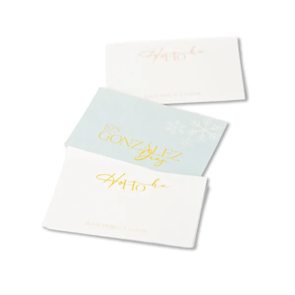 Etiquetas de regalo de Navidad con foil dorado Tarjetas navideñas personalizadas metalizadas Papelería de lujo Navidad foil rose gold Tarjetas de regalo navideñas plata y oro Etiquetas navideñas de alta gama personalizadas